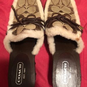 Authentic Coach fur heels.